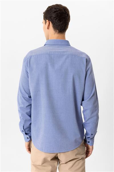 Lacivert Regular Fit %100 Pamuk Oxford Gömlek