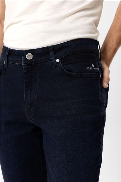 Lacivert Slim Fit 5 Cepli Pamuklu Denim Pantolon
