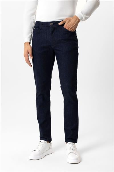 Koyu Lacivert Slim Fit 5 Cepli Denim Pantolon