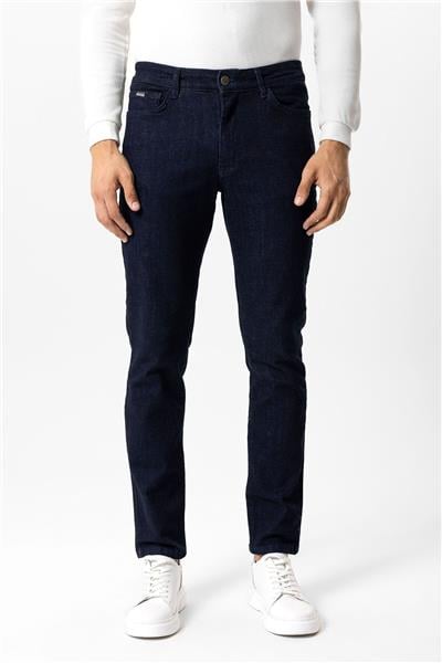 Koyu Lacivert Slim Fit 5 Cepli Denim Pantolon