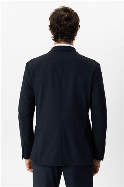 Lacivert Slim Fit Mono Yaka Ceket