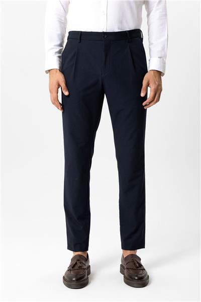 Lacivert Slim Fit %100 Pamuk Chino Pantolon