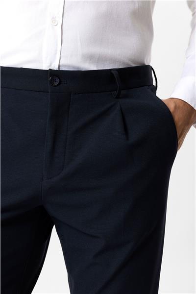 Lacivert Slim Fit %100 Pamuk Chino Pantolon