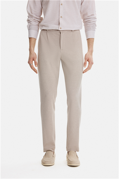 Bej Slim Fit Takım Pantolonu