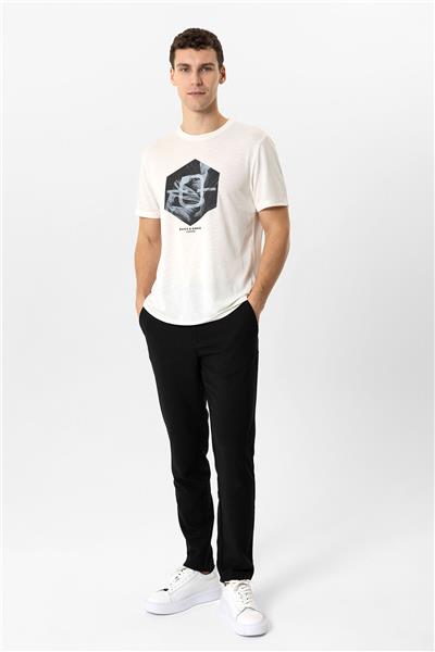 Siyah Smart Fit Beli Lastikli Yan Cep Casual Pantolon