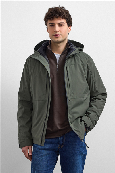 Yeşil Smart Fit Puffer Ceket