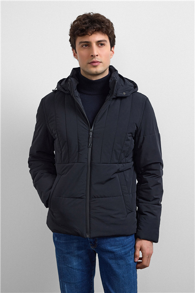 Siyah Smart Fit Puffer Ceket