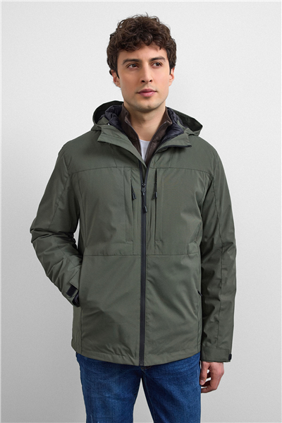 Yeşil Smart Fit Puffer Ceket
