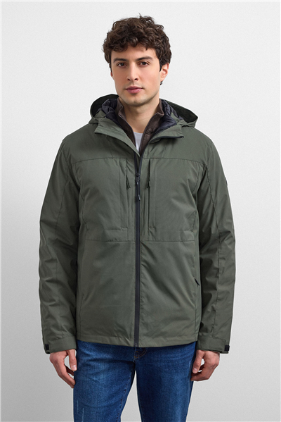 Yeşil Smart Fit Puffer Ceket