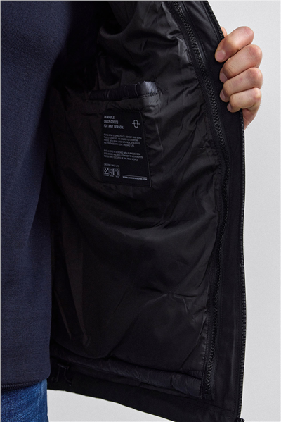 Siyah Smart Fit Puffer Ceket