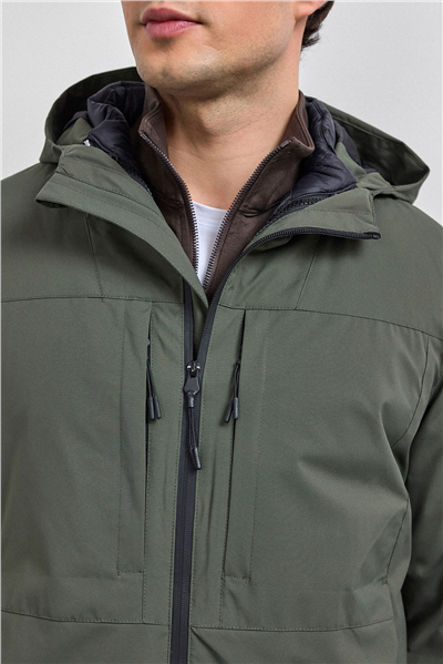 Yeşil Smart Fit Puffer Ceket