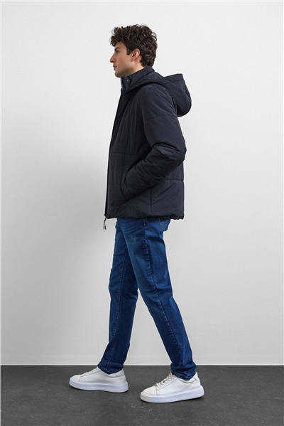 Siyah Smart Fit Puffer Ceket