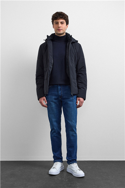 Siyah Smart Fit Puffer Ceket