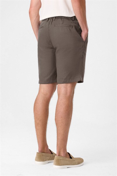 Vizon Regular Fit Keten Şort