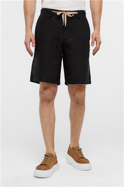Siyah Regular Fit Şort