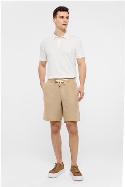 Bej Regular Fit Şort