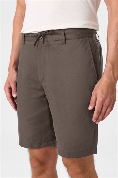 Vizon Regular Fit Keten Şort