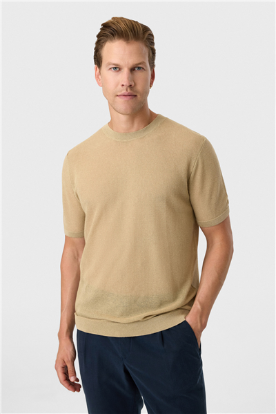 Taba Regular Fit Örme Triko