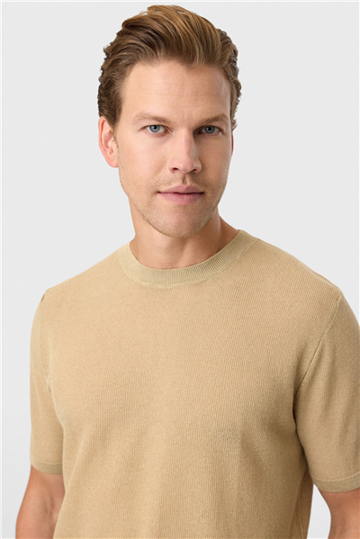 Taba Regular Fit Örme Triko