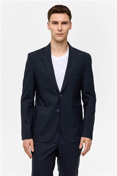Lacivert Slim Fit Mono Yaka Takım Elbise