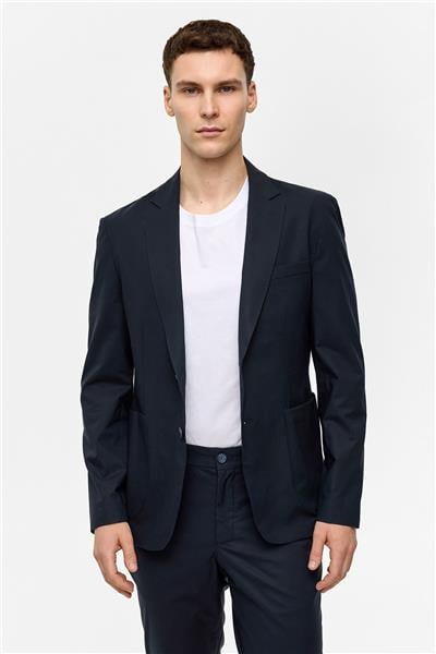 Lacivert Slim Fit Mono Yaka Takım Elbise