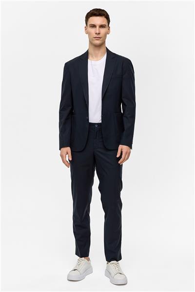 Lacivert Slim Fit Mono Yaka Takım Elbise