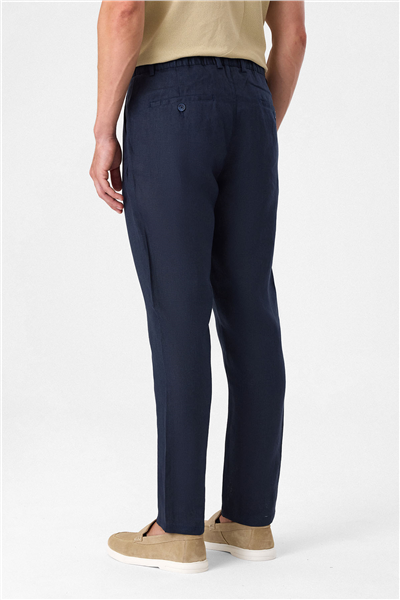 Lacivert Keten Pantolon