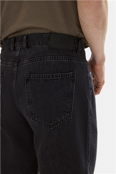 Siyah Tapered Fit Denim Pantolon