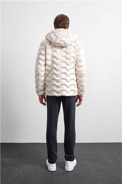 Taş Rengi Smart Fit Çift Taraflı Kapüşonlu Mont