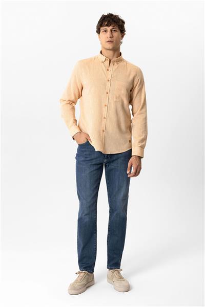Turuncu Regular Fit Pamuklu Tek Cepli Gömlek