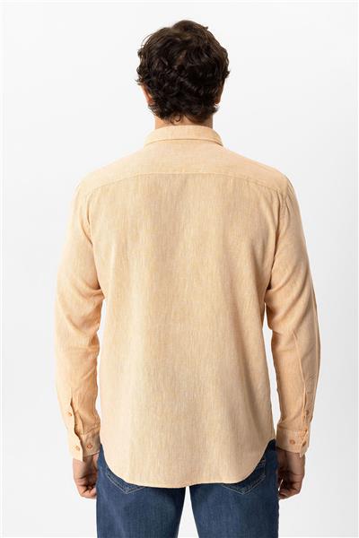Turuncu Regular Fit Pamuklu Tek Cepli Gömlek