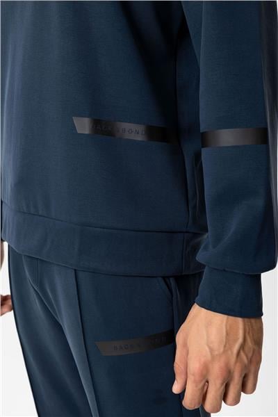 Lacivert Regular Fit Dik Yaka Yarım Fermuarlı Sweatshirt