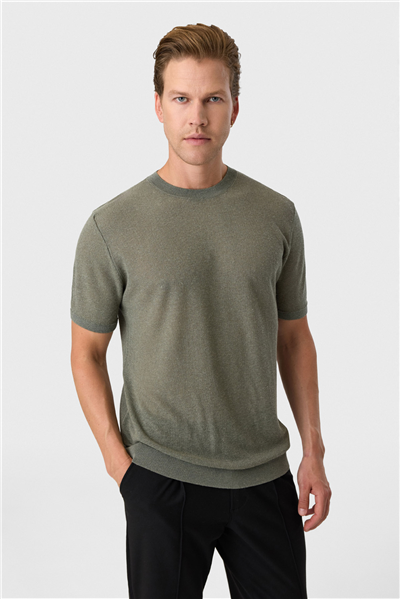 Yeşil Regular Fit Örme Triko