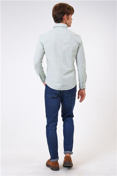 Yeşil Slim Fit %100 Pamuk Gömlek