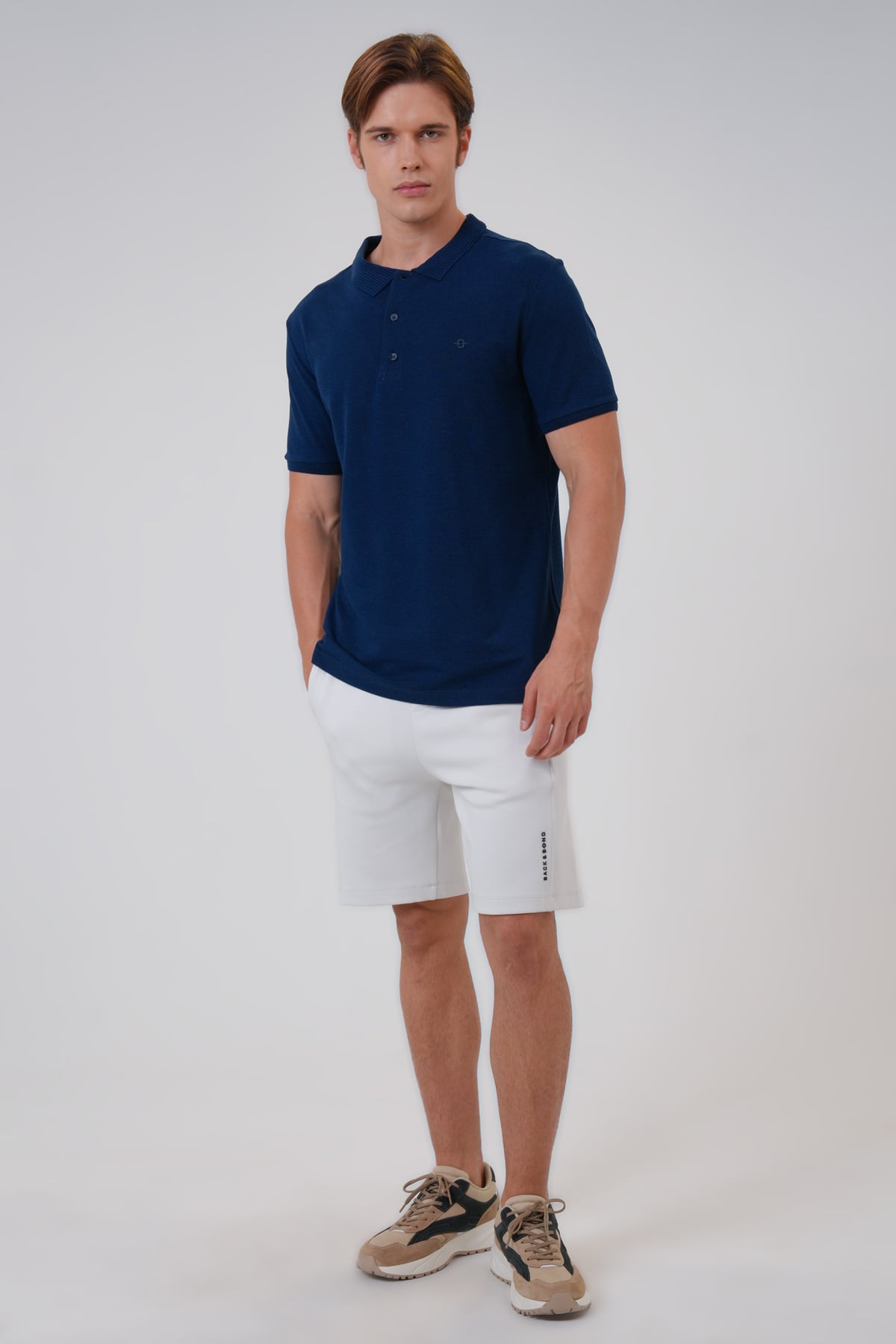 Açık Lacivert Slim Fit Pamuklu Polo Yaka Tişört