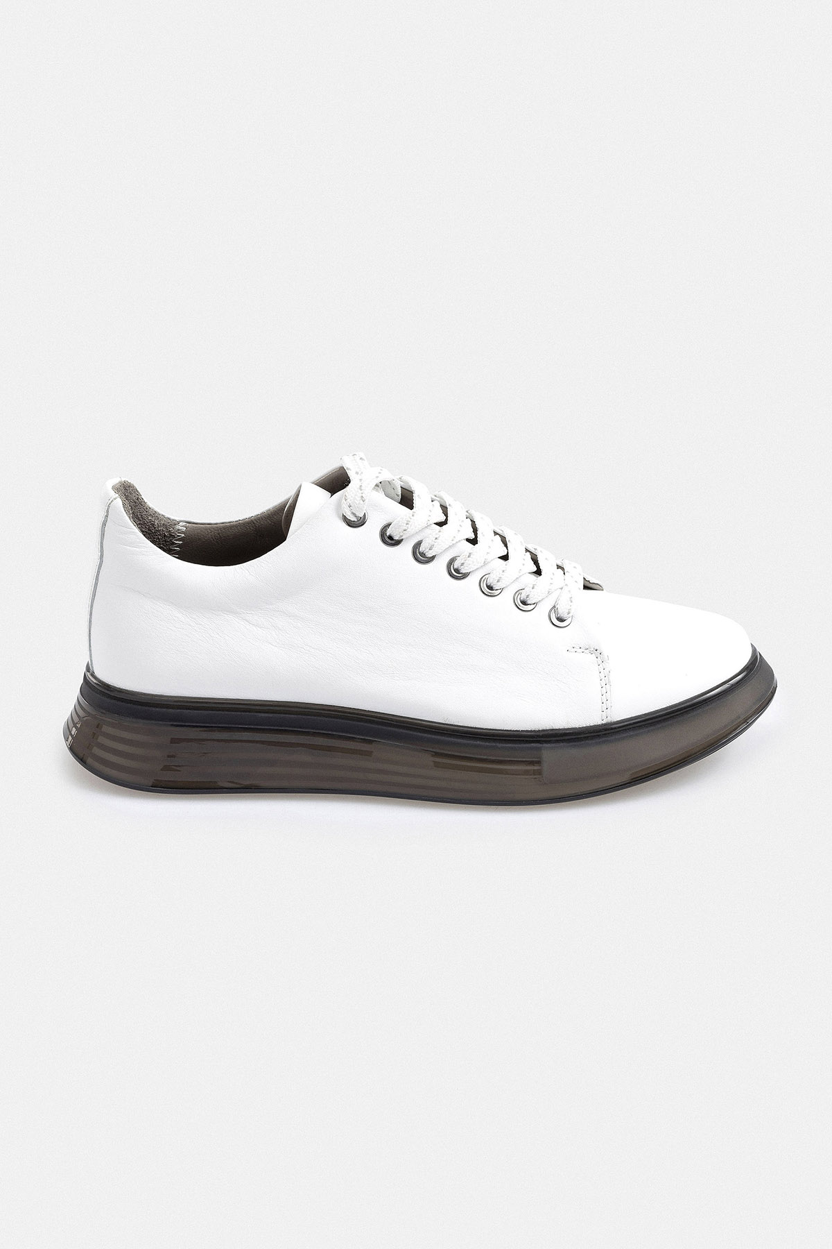 Beyaz Deri Sneaker Ayakkabı