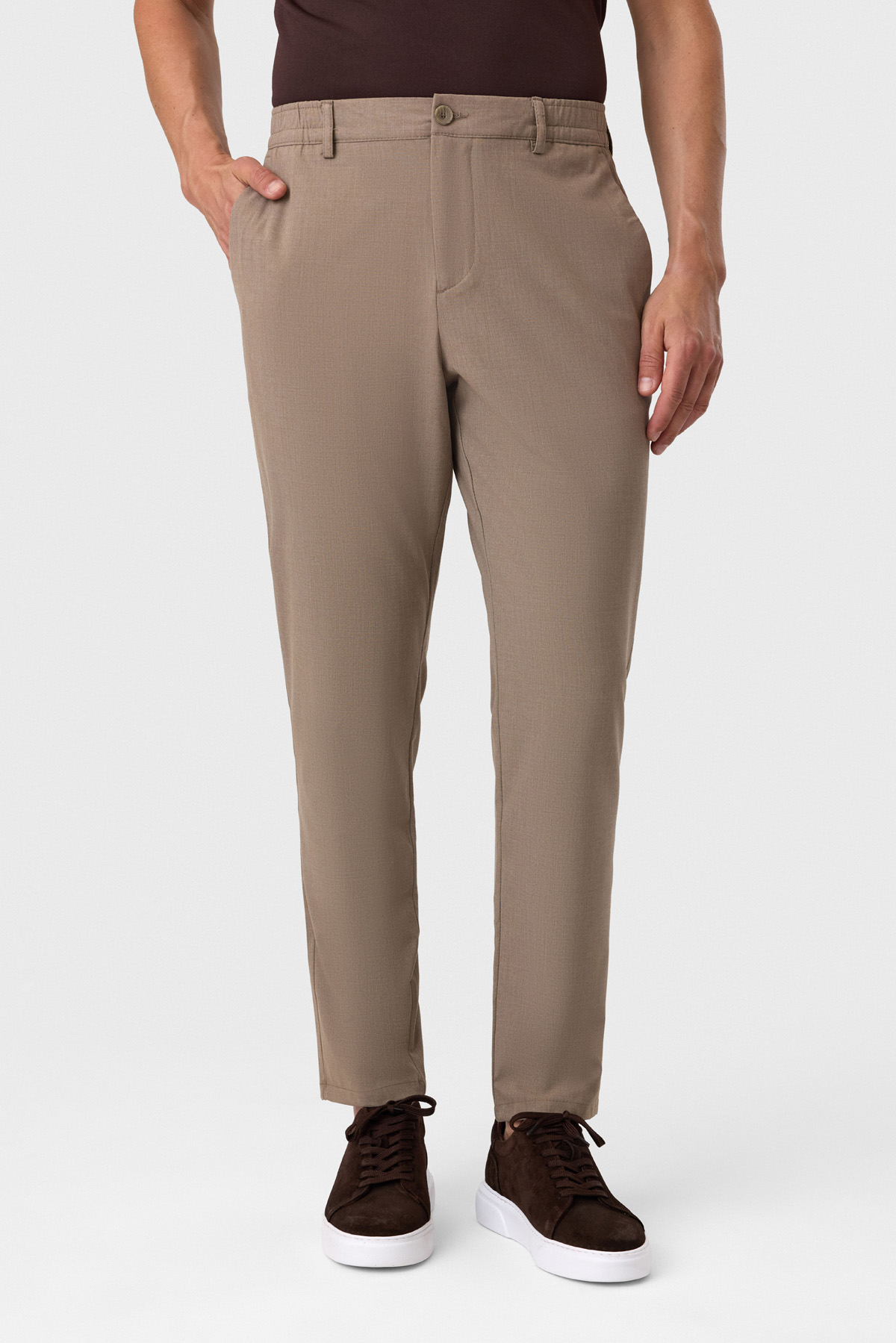 Comfort Fit Kahve Jogger Pantolon