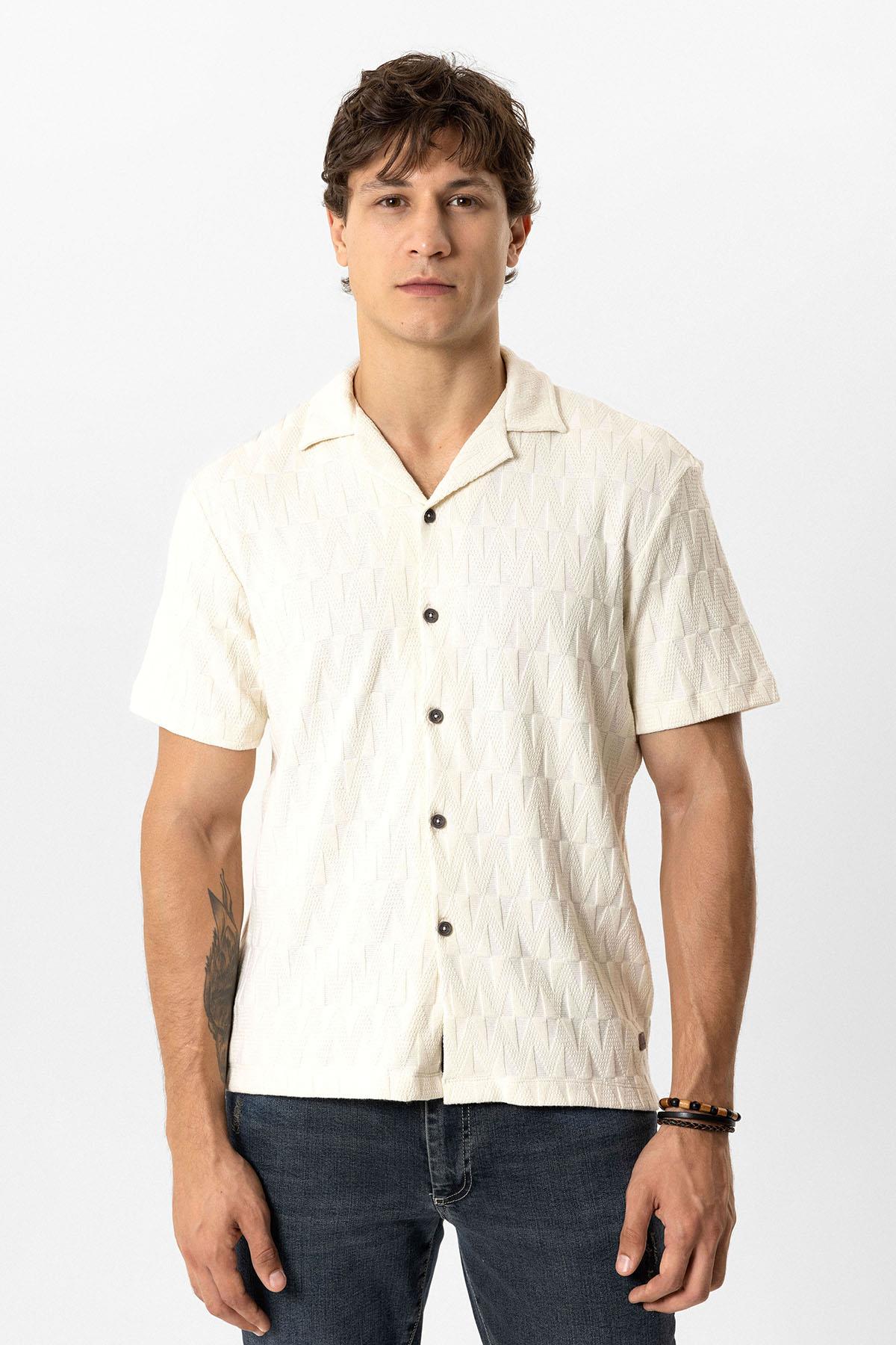 KÜBA YAKA ÖRME GÖMLEK