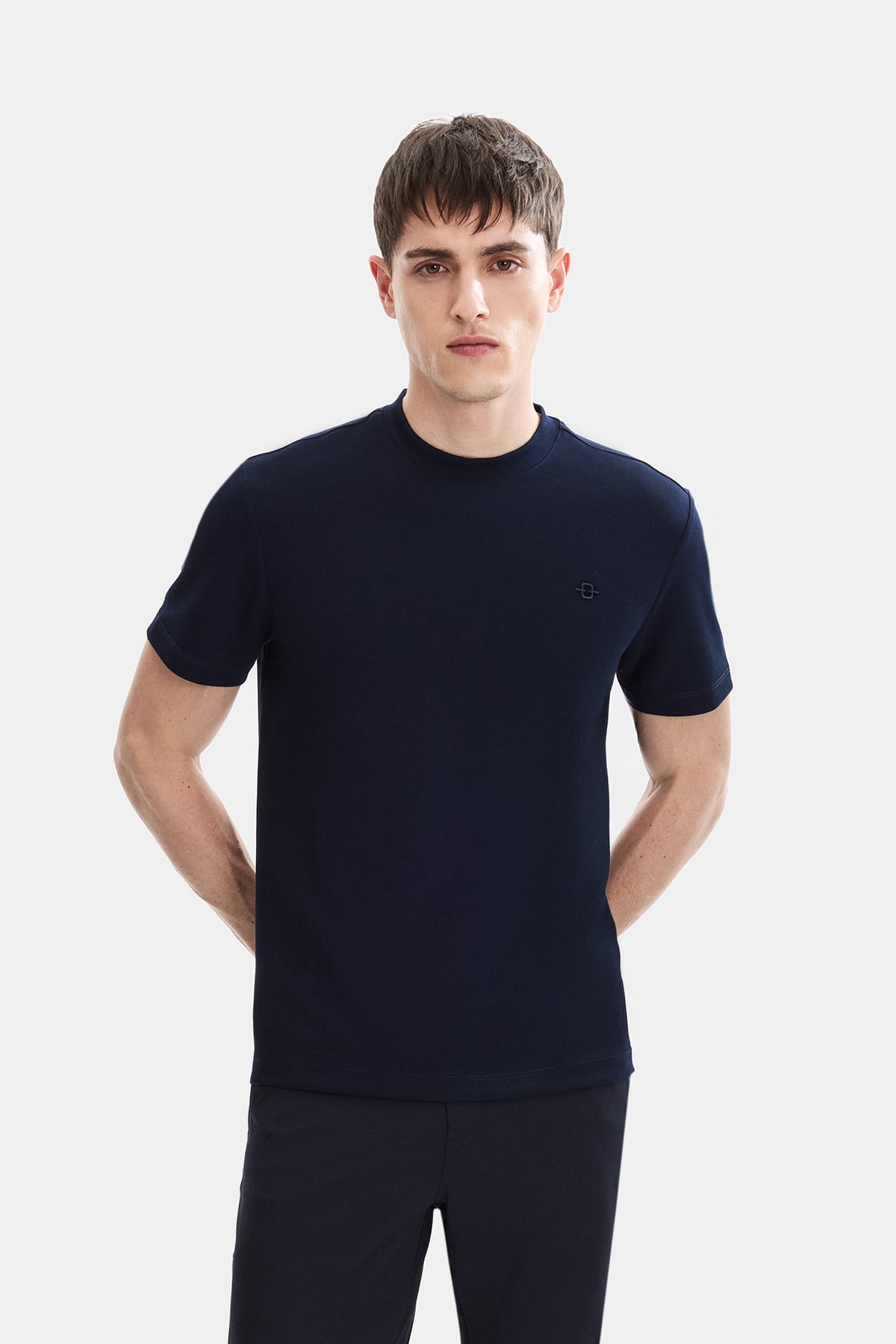 Lacivert Regular Fit Bisiklet Yaka Basic Tişört