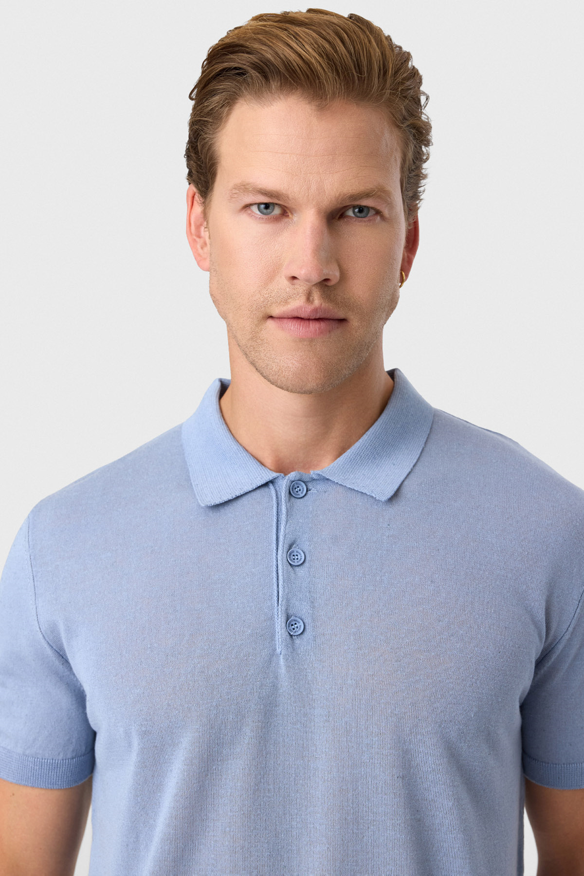 Mavi Regular Fit Düğmeli Polo Yaka Tişört