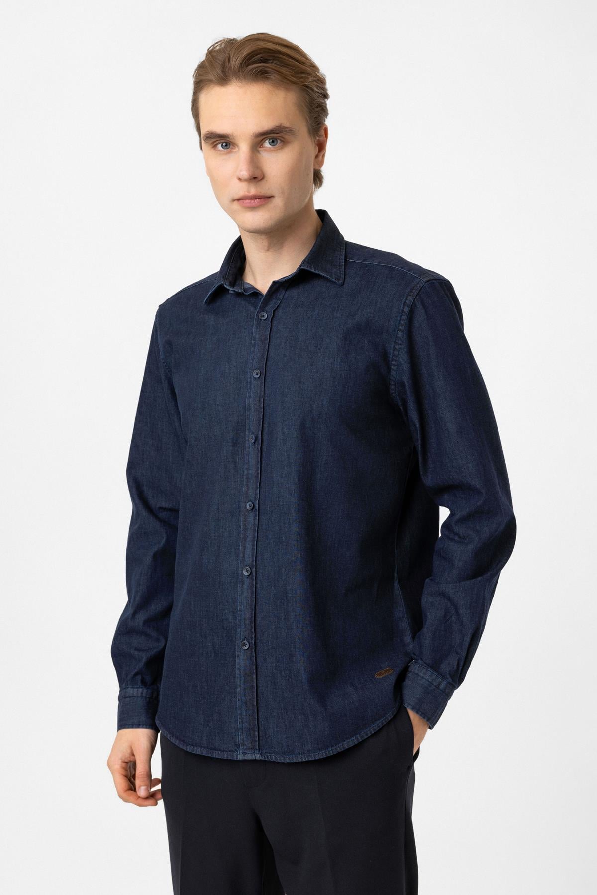 Normal Yaka Denim Gömlek