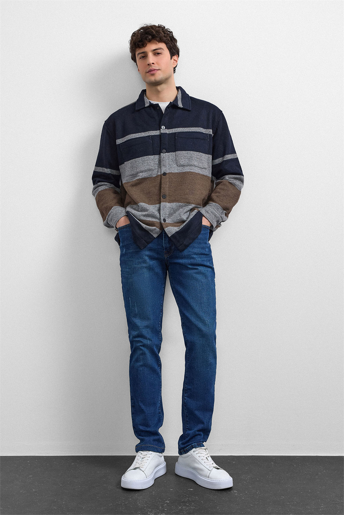 ÖRME ÇİZGİLİ GÖMLEK