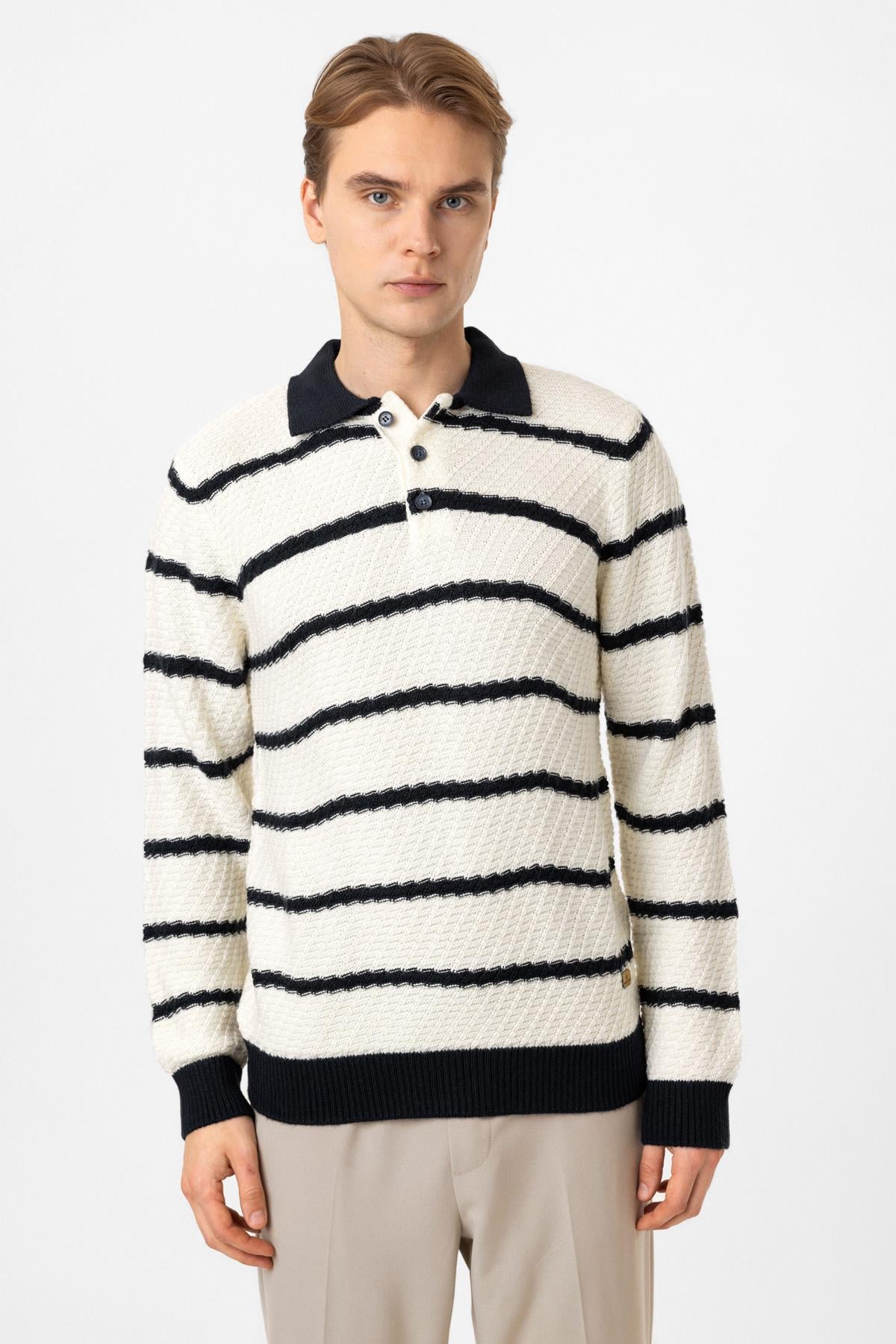 Polo Yaka Düğmeli Triko