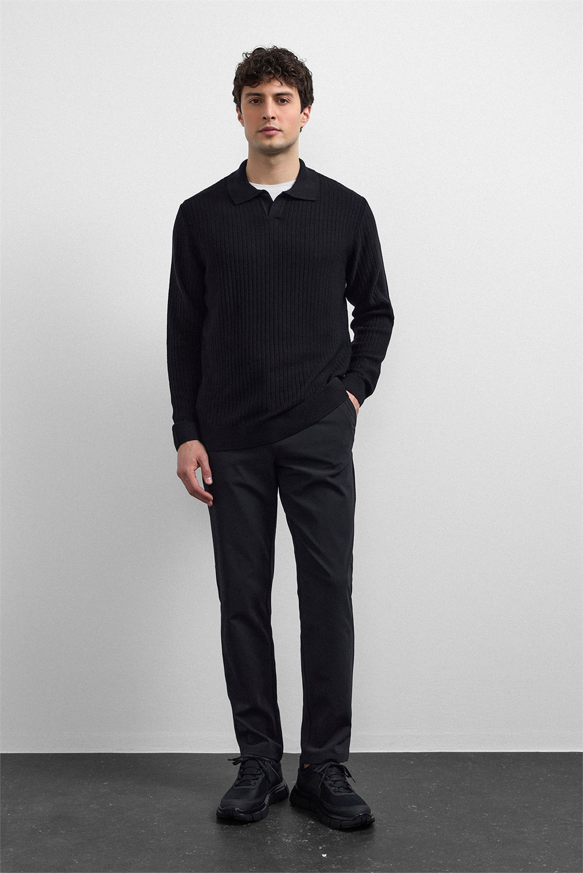 REGULAR FIT FİTİLLİ TRIKO KAZAK