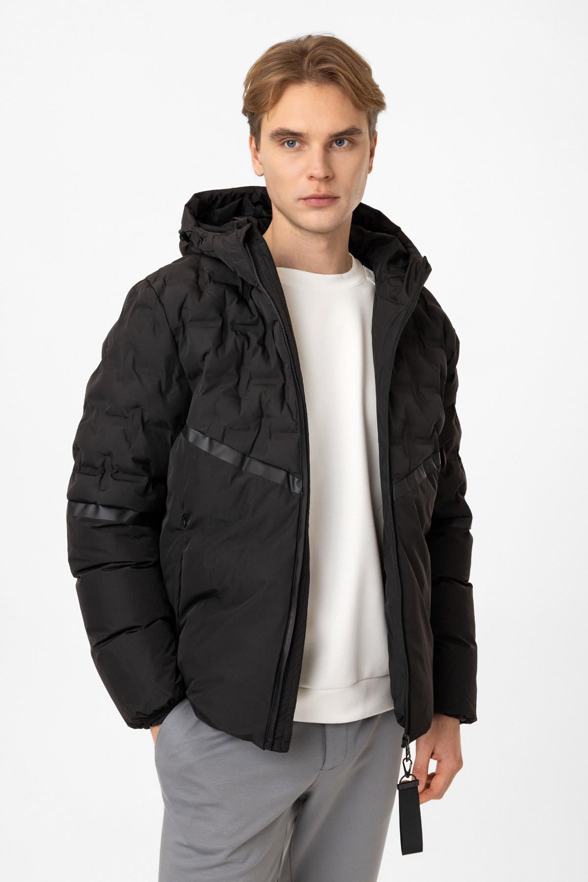 Regular Fit Puffer Kapüşon Yakalı Mont