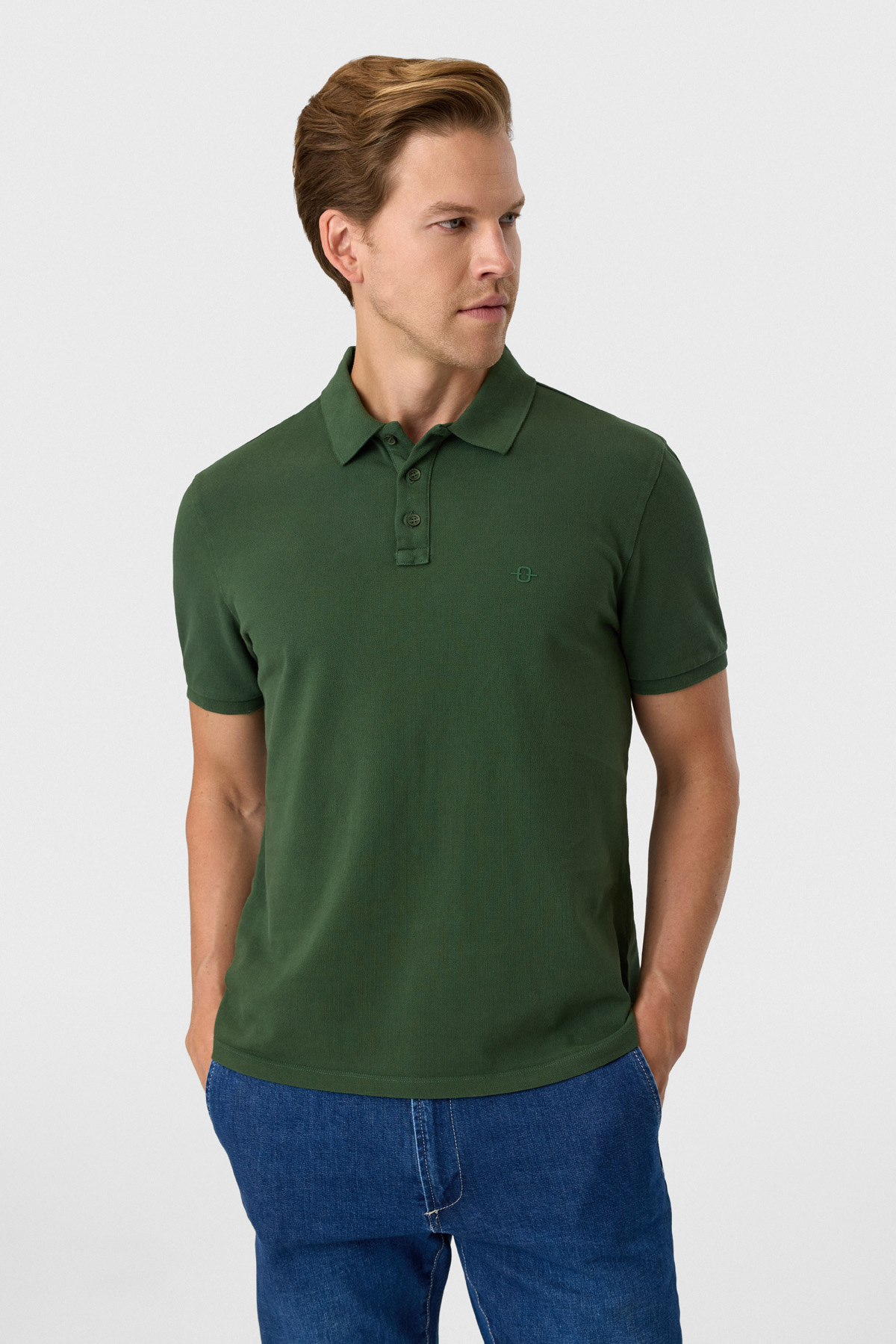 Regular Fit Yeşil Polo Yaka Tişört