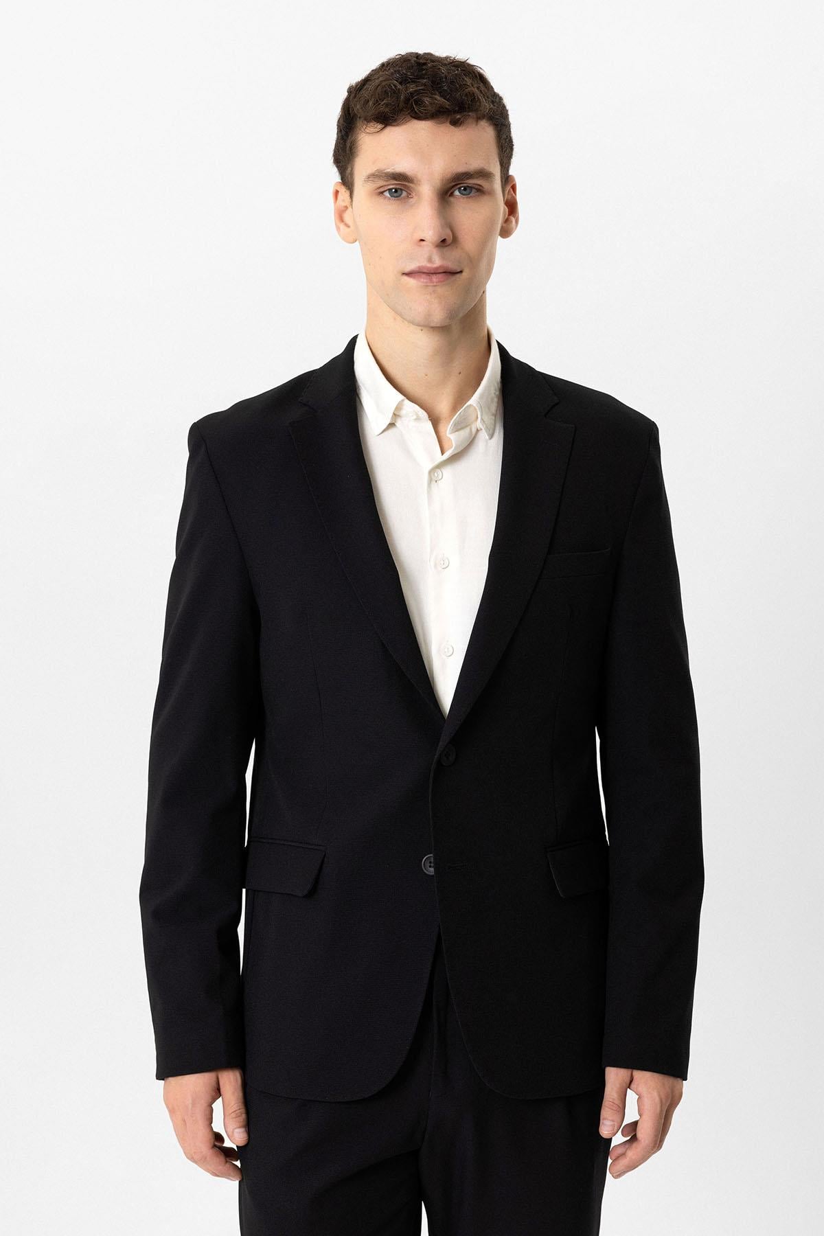 SLIM FIT MONO YAKA BASIC CEKET