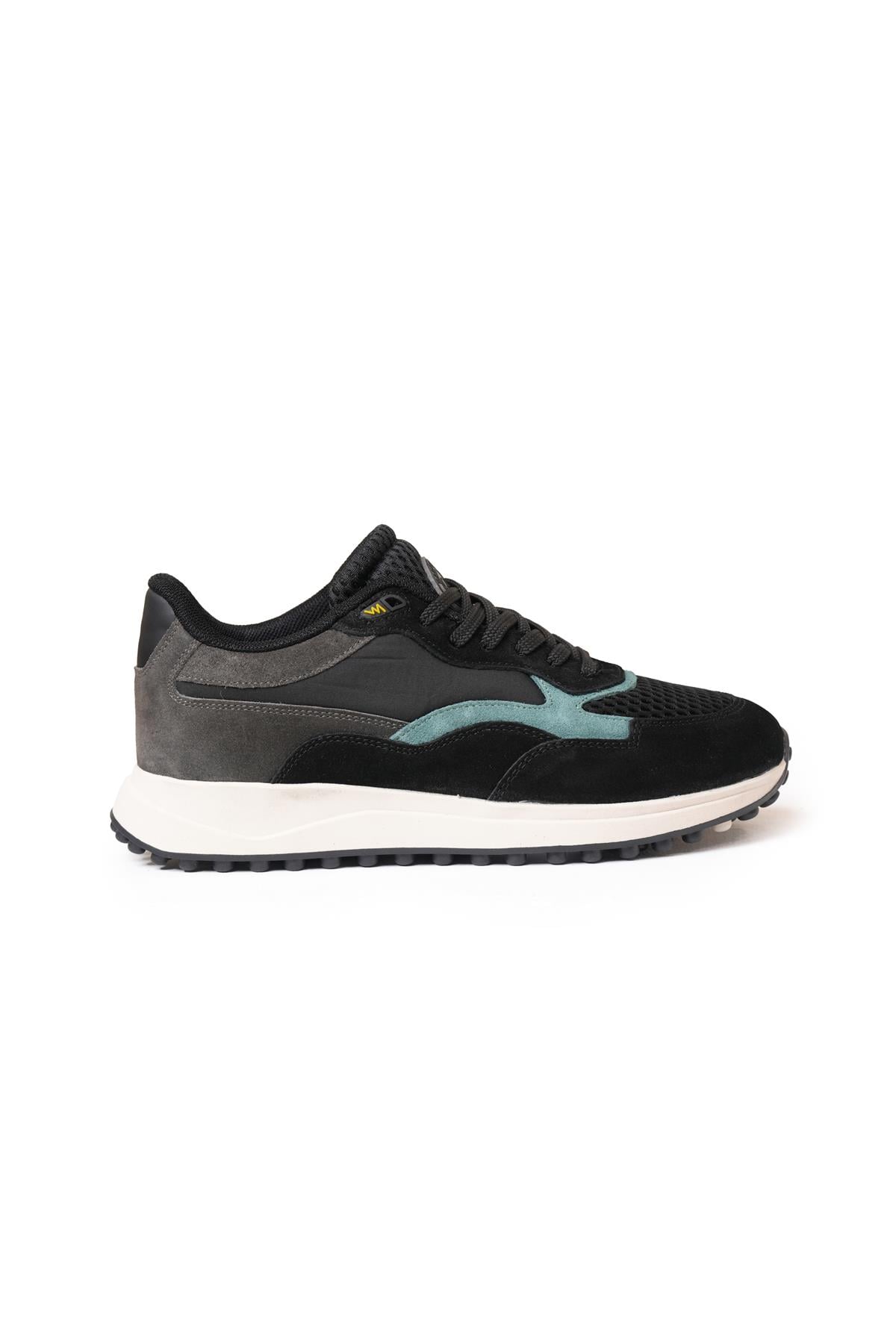 Termo Taban Haki Siyah Mavi Sneaker Ayakkabı