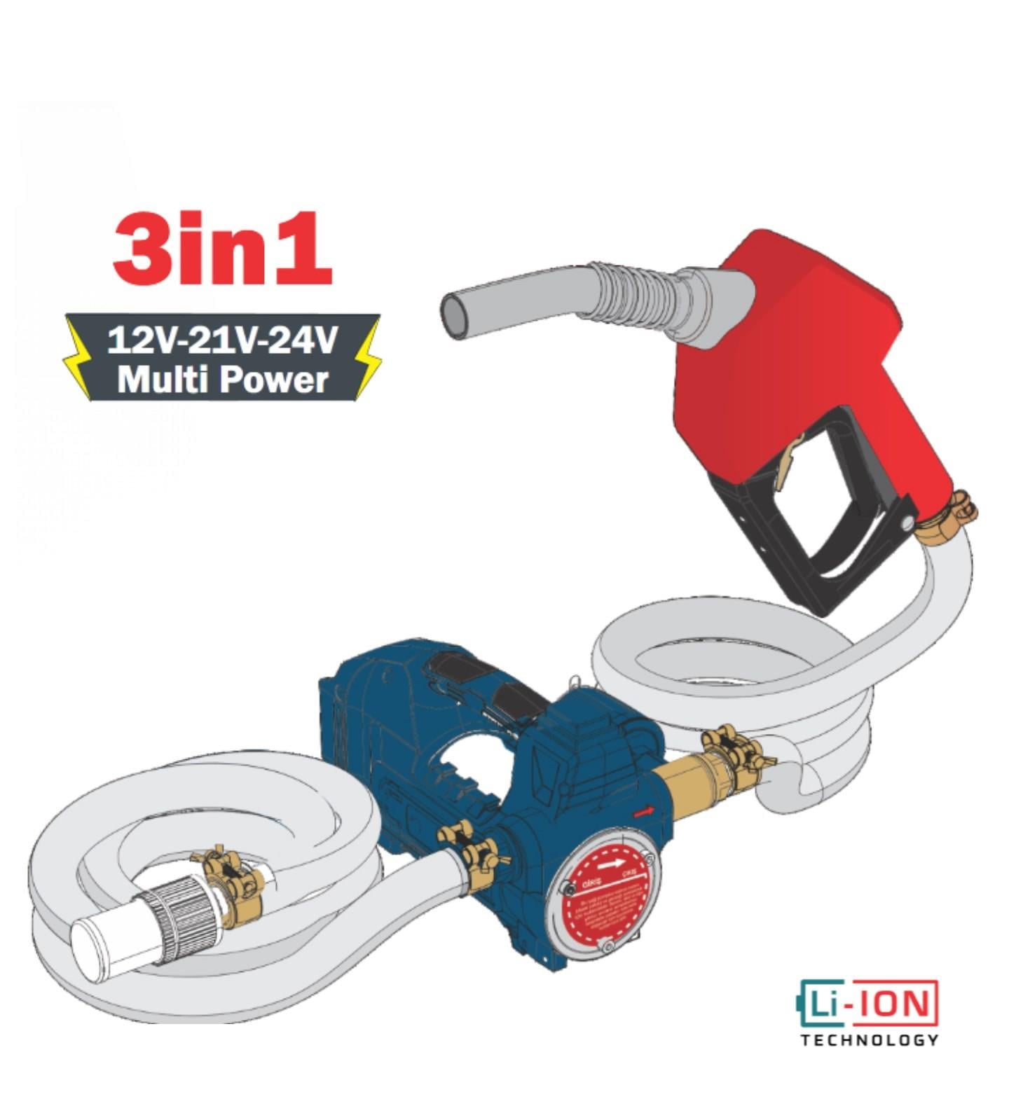 CMC Akülü Mazot Aktarma Pompası  12V-21V-24VHavalı Gres PompalarıCMCCMC0085CMC Akülü Mazot Aktarma Pompası  12V-21V-24V