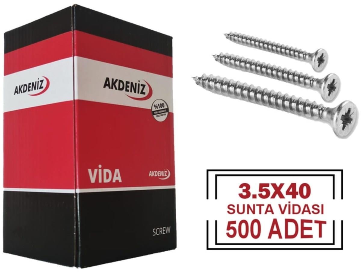 3,5x40 Sunta Vidası 500 Adetsunta vidalarıAKDENİZSUNTA3,5X40/1PKT3,5x40 Sunta Vidası 500 Adet